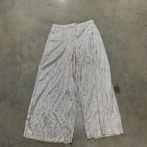 Vintage Metallic Pleated Wide Leg Pants | Champagne Gold | Size M (Estimated)